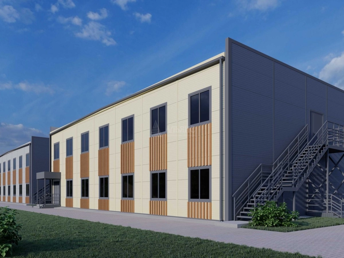 3D визуализация Гостиница из сэндвич панелей - фото 4