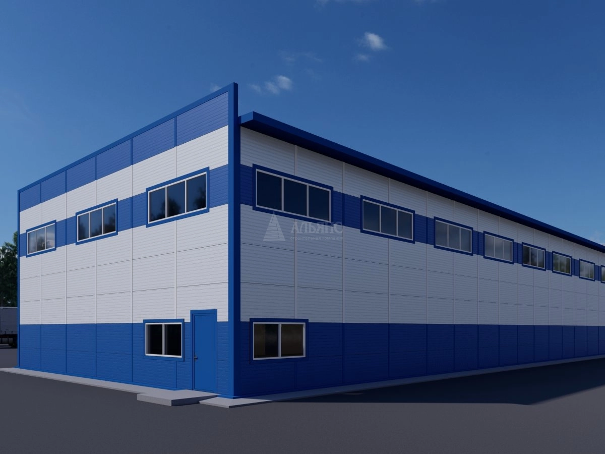 3D визуализация Склад из сэндвич панелей - фото 2