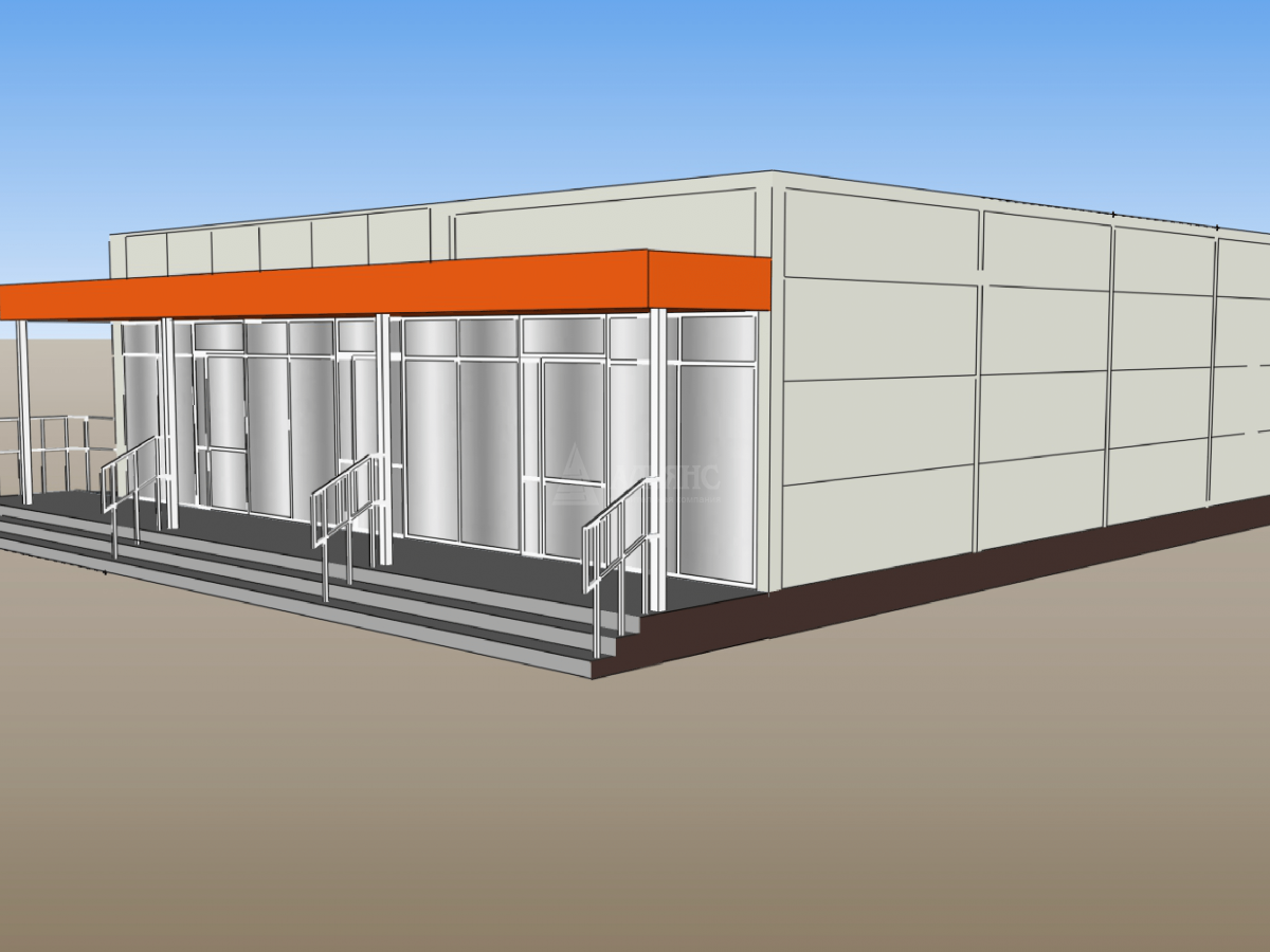 3D визуализация Магазин из сэндвич-панелей - фото 9