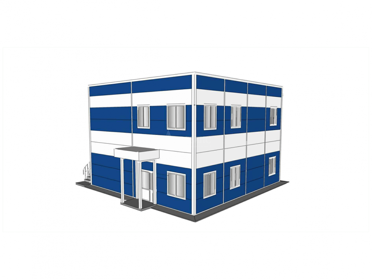 3D визуализация Офисное здание из сэндвич-панелей - фото 7